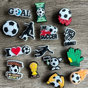 Jibbitz. Just Soccer. Set of 15. Crocs & similar. ⚽️⚽️⚽️